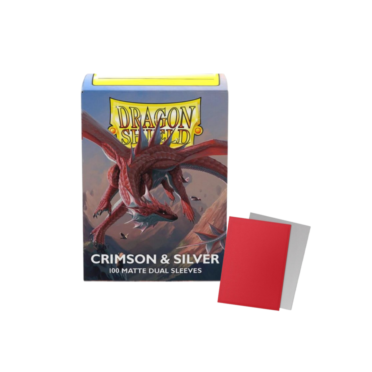 Dragon Shield Matte Dual Sleeves Crimson & Silver – Produktbild