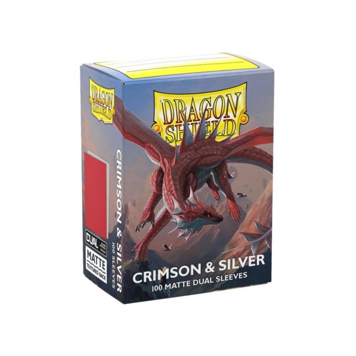 Dragon Shield Matte Dual Sleeves Crimson & Silver – Detailansicht