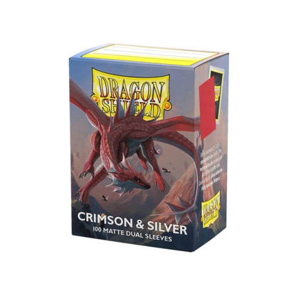 Dragon Shield Matte Dual Sleeves Crimson & Silver – Detailansicht