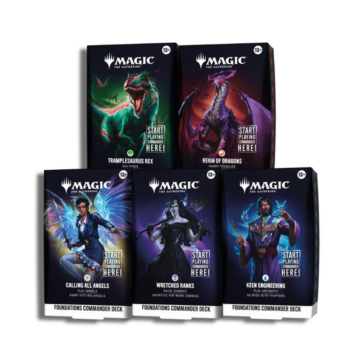Magic: The Gathering Foundations Commander-Decks Set mit 5 Decks, englische Ausgabe