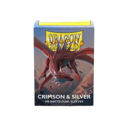 Dragon Shield Matte Dual Sleeves Crimson & Silver – Detailansicht