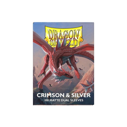 Dragon Shield Matte Dual Sleeves Crimson & Silver – Detailansicht