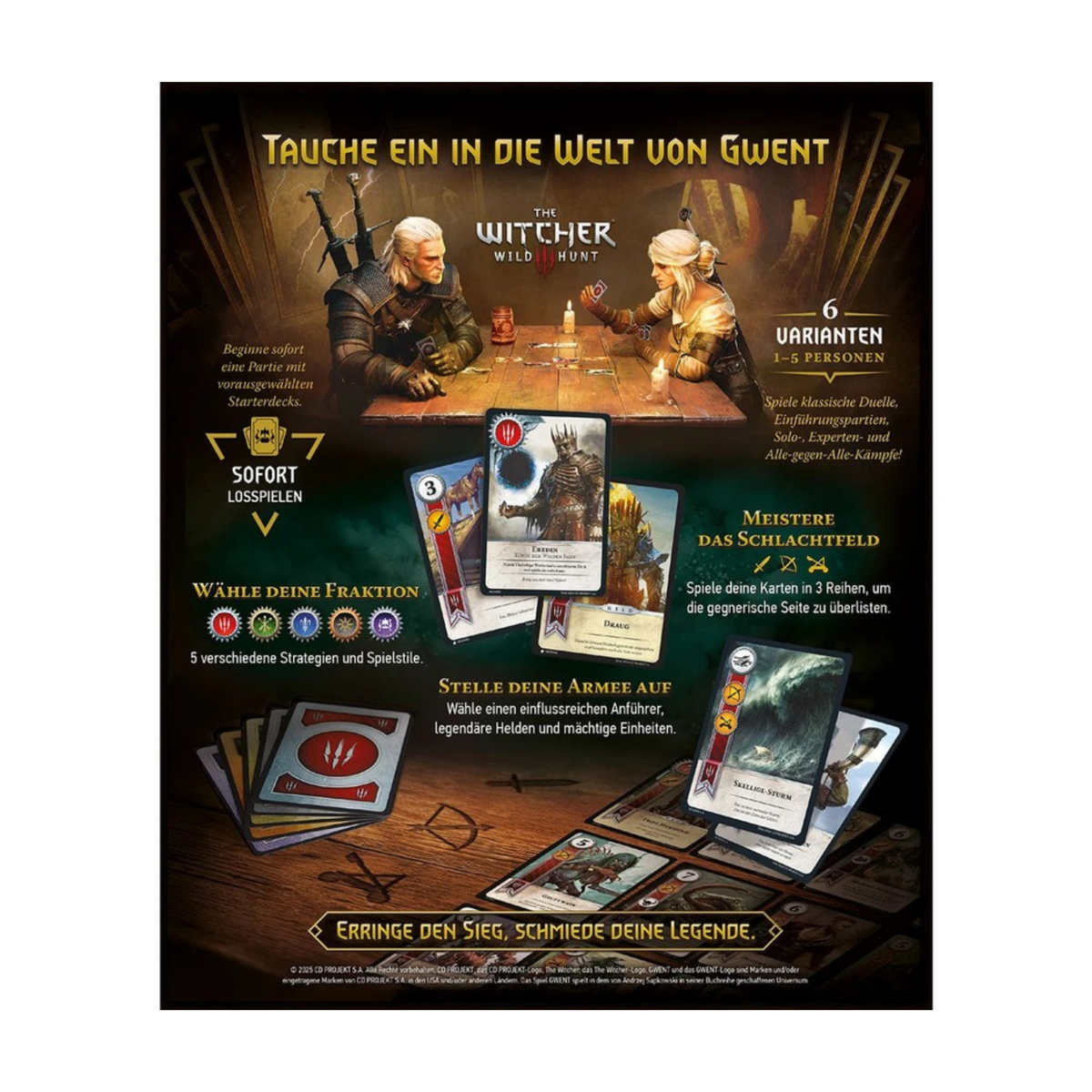 Gwent Kartenspiel Rückseite