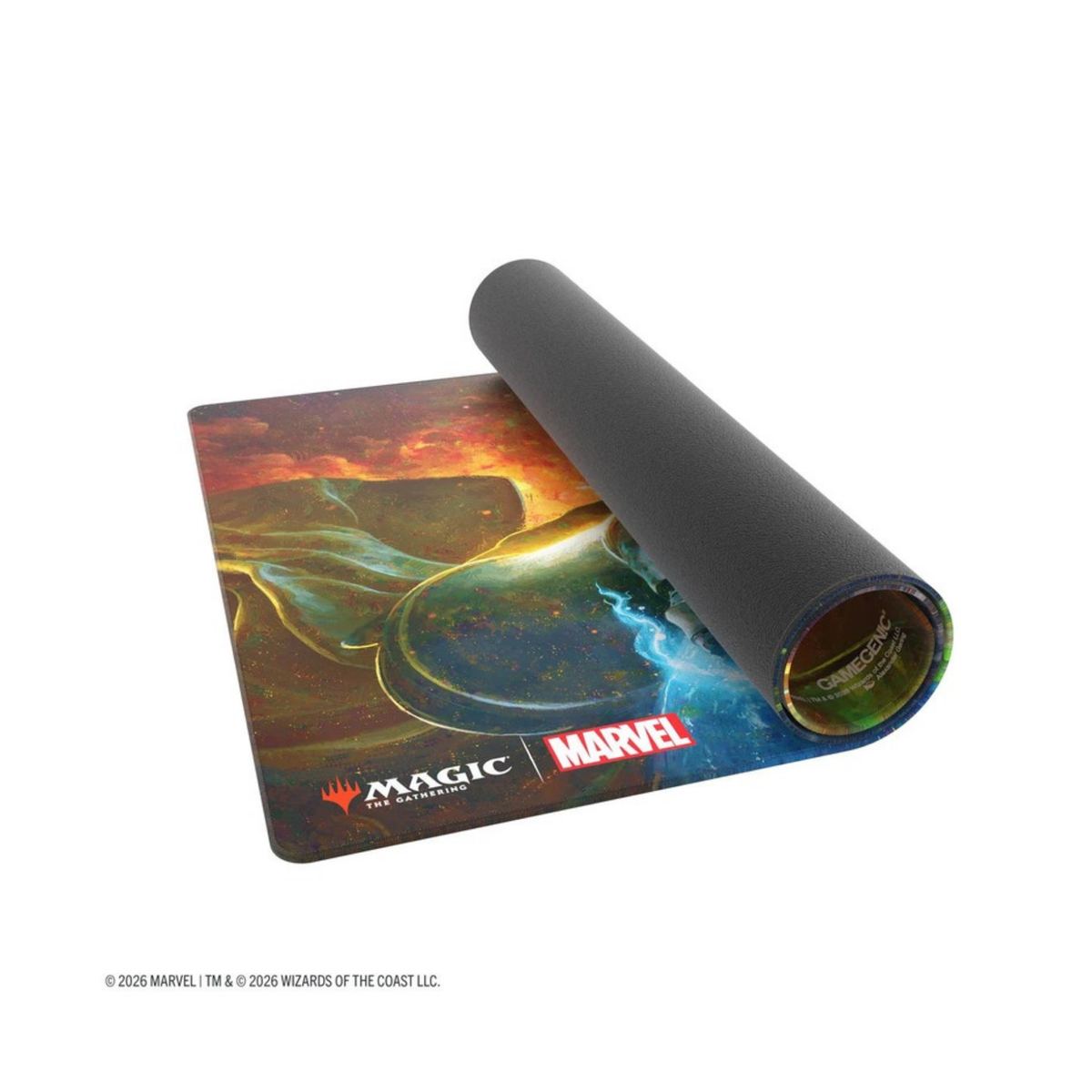 MTG Marvel Super Heroes Shiny Playmat Doom Reigns Supreme gerollt