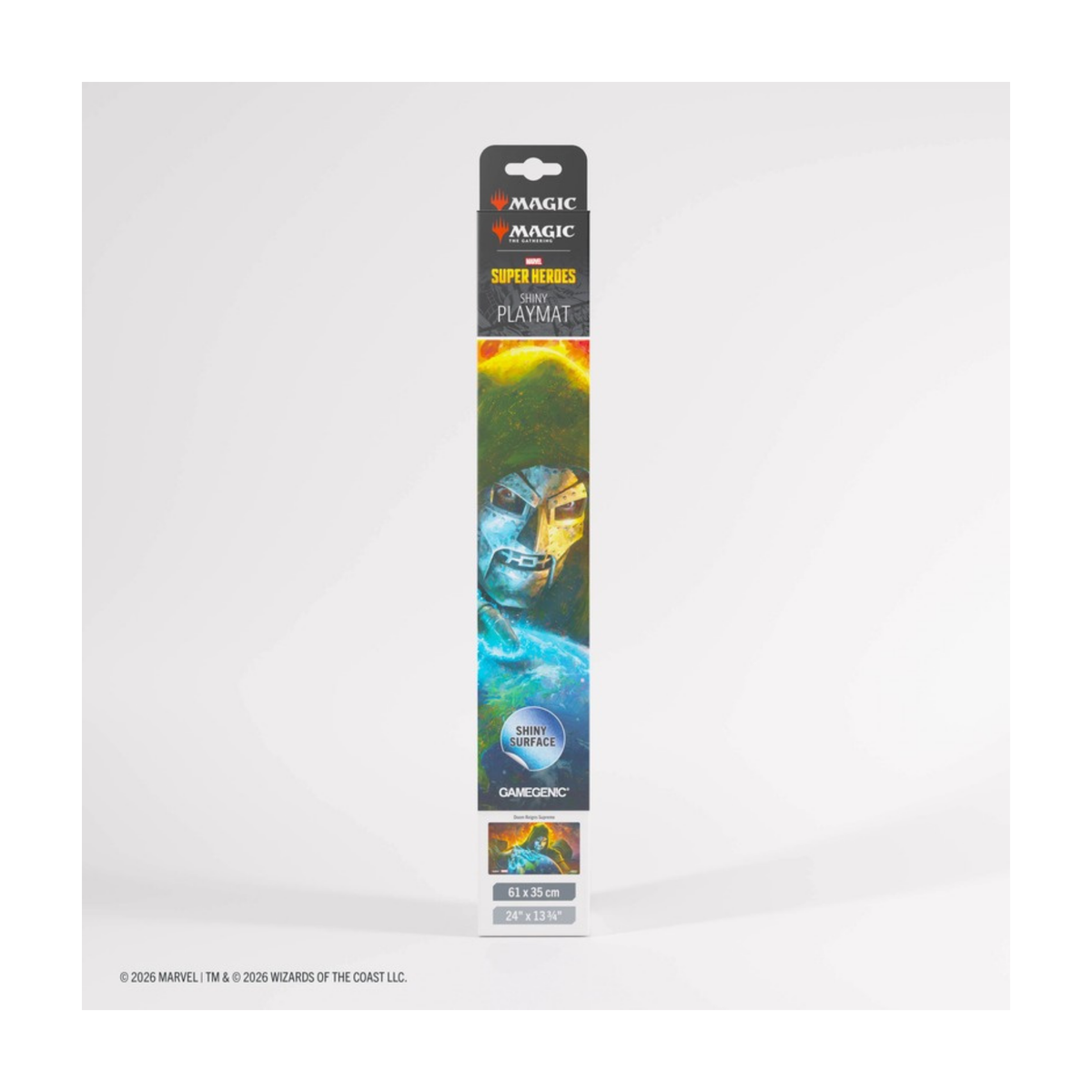 MTG Marvel Super Heroes Shiny Playmat Doom Reigns Supreme Detailansicht