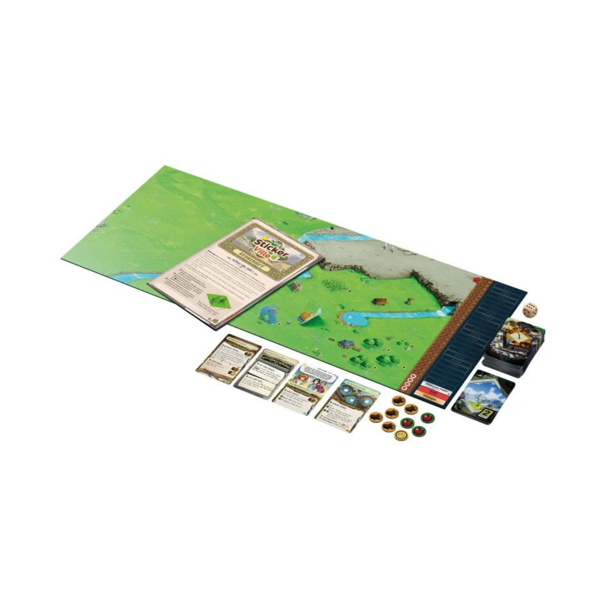 Cozy Stickerville Brettspiel Spielmaterial
