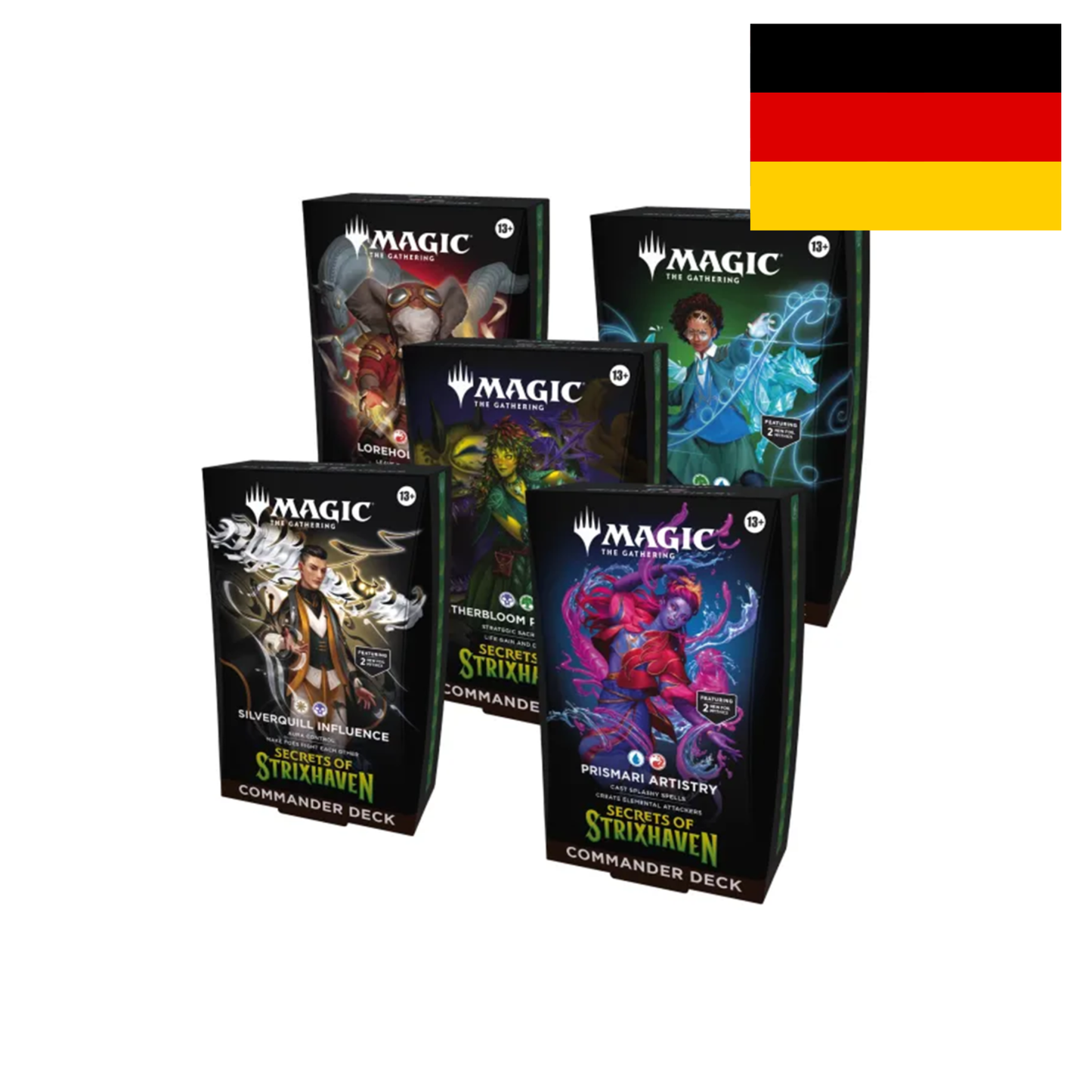 Magic: The Gathering – Secrets of Strixhaven Commander Deck Display Deutsch