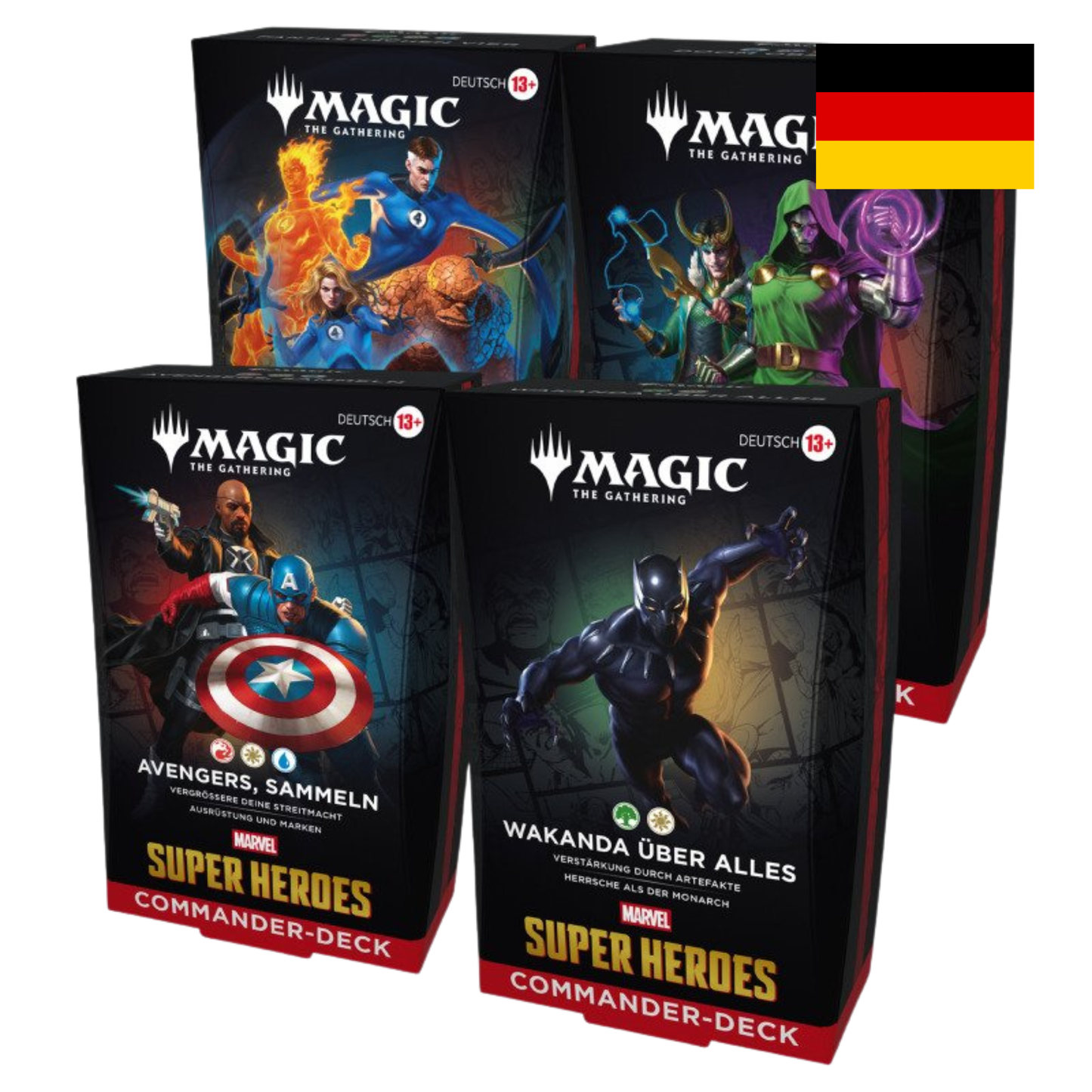 Magic the Gathering Marvel Super Heroes Commander Decks Set Deutsch