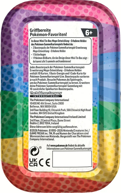 Pokemon ME2.5 Mega Entwicklung Erhabene Helden  Mini-Tin Deutsch
