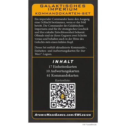 Star Wars: Legion – Galaktisches Imperium Kommandokarten-Set Deutsch